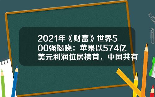 2021年《财富》世界500强揭晓：苹果以574亿美元利润位居榜首，中国共有143家公司上榜-沃尔玛雅培智多少钱