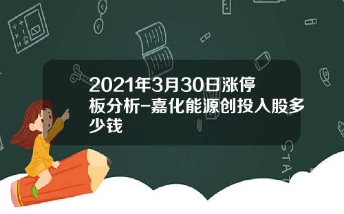2021年3月30日涨停板分析-嘉化能源创投入股多少钱