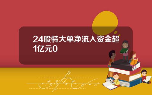 24股特大单净流入资金超1亿元0