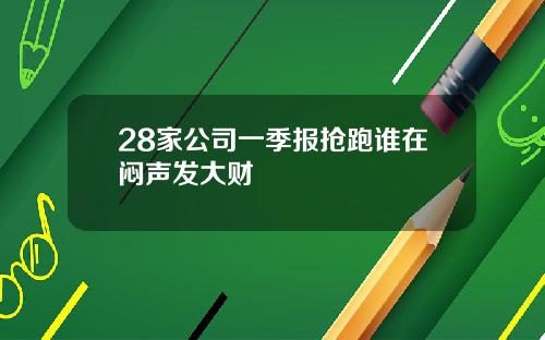 28家公司一季报抢跑谁在闷声发大财
