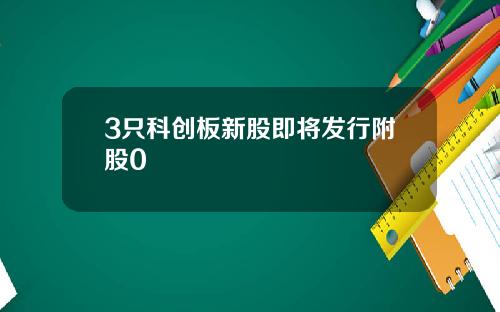 3只科创板新股即将发行附股0