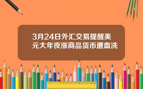 3月24日外汇交易提醒美元大年夜涨商品货币遭血洗