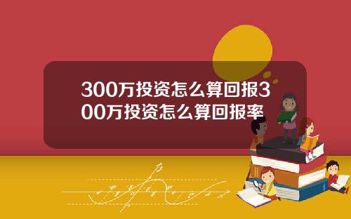 300万投资怎么算回报300万投资怎么算回报率