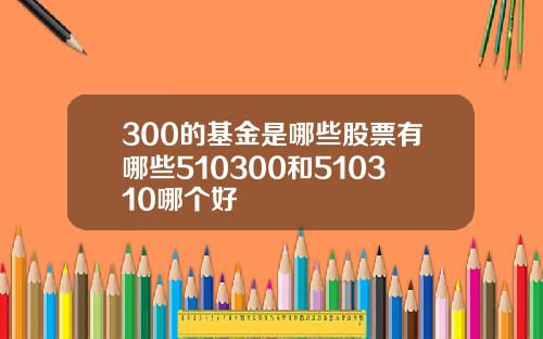 300的基金是哪些股票有哪些510300和510310哪个好