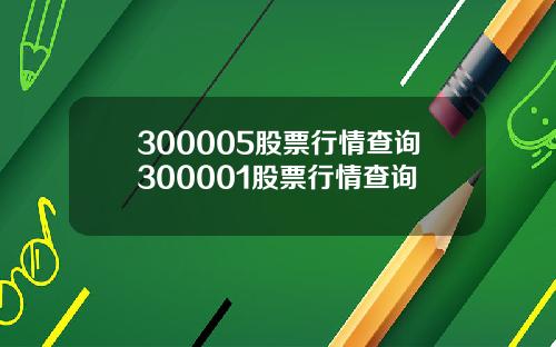 300005股票行情查询300001股票行情查询