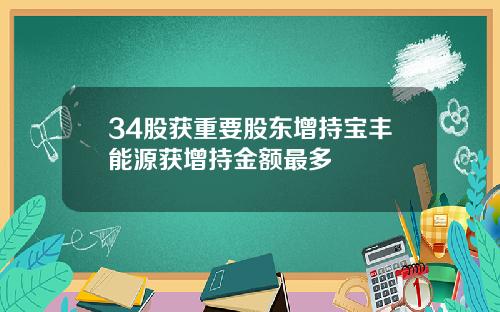 34股获重要股东增持宝丰能源获增持金额最多