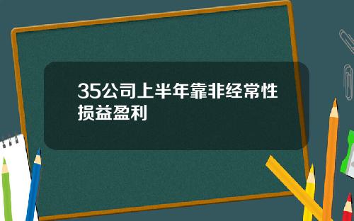 35公司上半年靠非经常性损益盈利