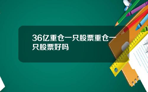 36亿重仓一只股票重仓一只股票好吗