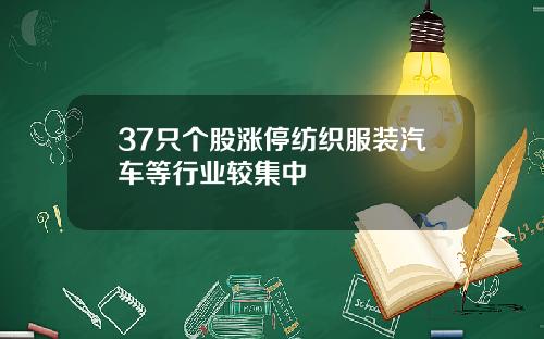 37只个股涨停纺织服装汽车等行业较集中