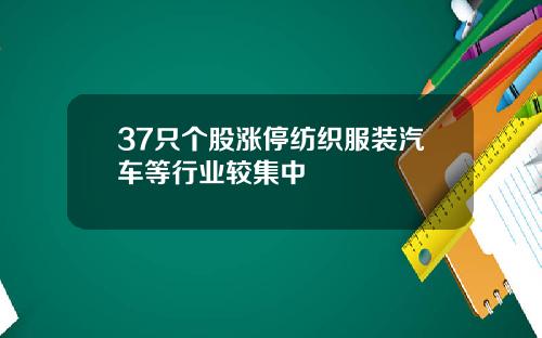 37只个股涨停纺织服装汽车等行业较集中