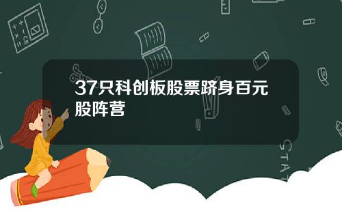 37只科创板股票跻身百元股阵营