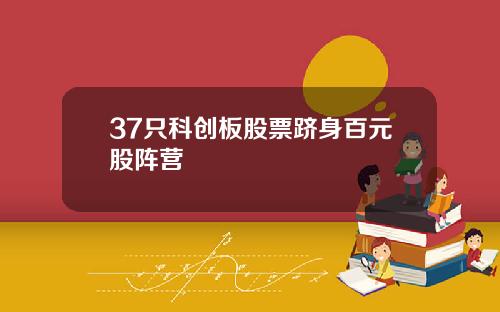 37只科创板股票跻身百元股阵营