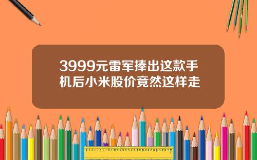 3999元雷军捧出这款手机后小米股价竟然这样走