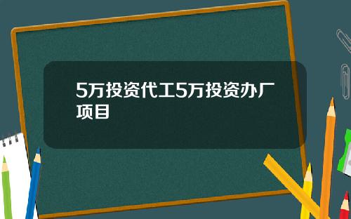 5万投资代工5万投资办厂项目
