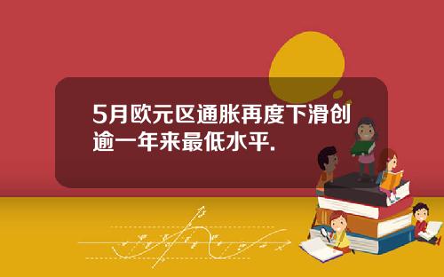 5月欧元区通胀再度下滑创逾一年来最低水平.