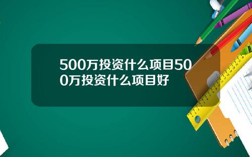 500万投资什么项目500万投资什么项目好