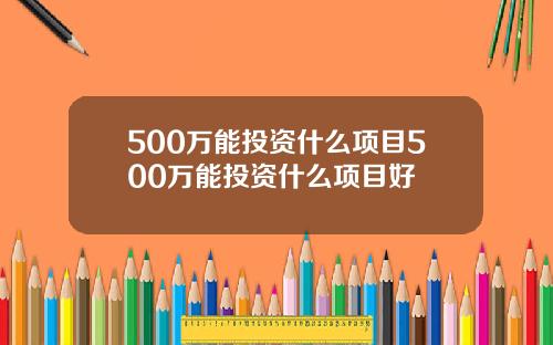 500万能投资什么项目500万能投资什么项目好