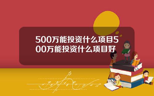 500万能投资什么项目500万能投资什么项目好