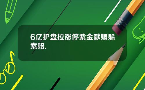6亿护盘拉涨停紫金献媚躲索赔.