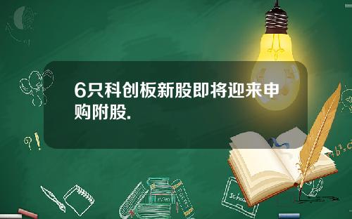 6只科创板新股即将迎来申购附股.