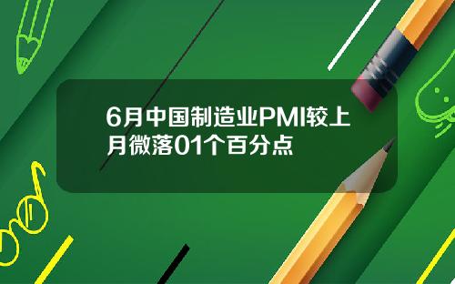 6月中国制造业PMI较上月微落01个百分点