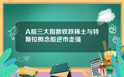 A股三大指数收跌稀土与特斯拉概念股逆市走强