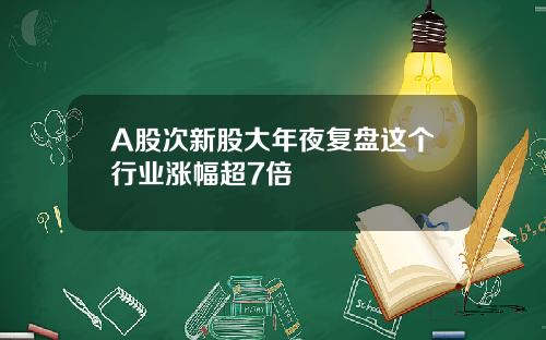 A股次新股大年夜复盘这个行业涨幅超7倍