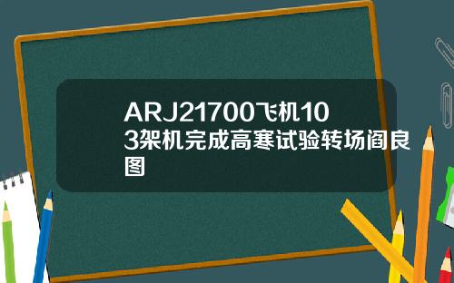 ARJ21700飞机103架机完成高寒试验转场阎良图