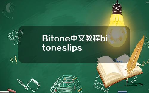 Bitone中文教程bitoneslips