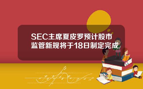 SEC主席夏皮罗预计股市监管新规将于18日制定完成
