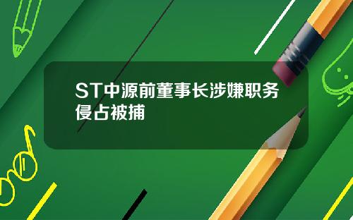 ST中源前董事长涉嫌职务侵占被捕