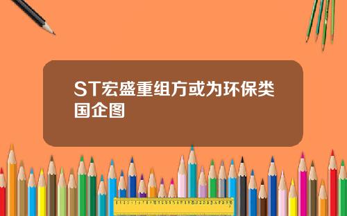 ST宏盛重组方或为环保类国企图