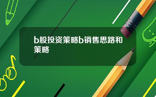 b股投资策略b销售思路和策略