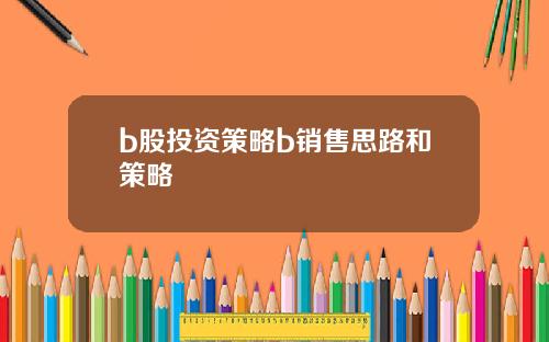 b股投资策略b销售思路和策略