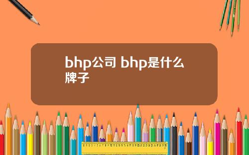 bhp公司 bhp是什么牌子