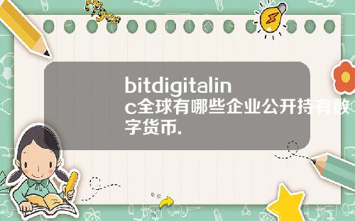 bitdigitalinc全球有哪些企业公开持有数字货币.