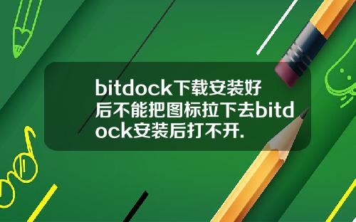 bitdock下载安装好后不能把图标拉下去bitdock安装后打不开.