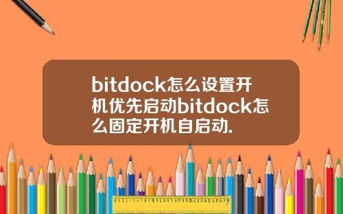 bitdock怎么设置开机优先启动bitdock怎么固定开机自启动.