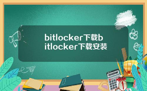 bitlocker下载bitlocker下载安装