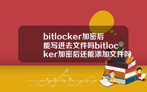 bitlocker加密后能写进去文件吗bitlocker加密后还能添加文件吗