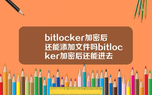 bitlocker加密后还能添加文件吗bitlocker加密后还能进去