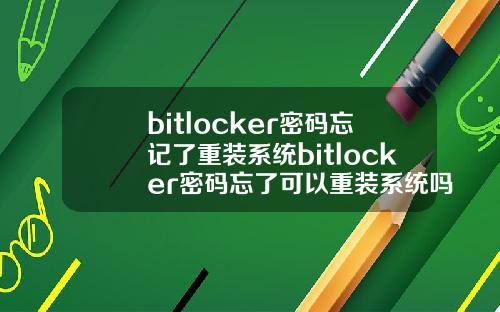 bitlocker密码忘记了重装系统bitlocker密码忘了可以重装系统吗
