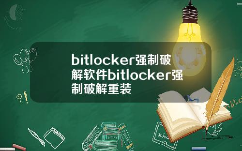 bitlocker强制破解软件bitlocker强制破解重装