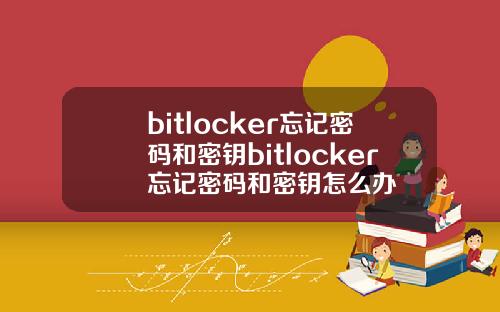 bitlocker忘记密码和密钥bitlocker忘记密码和密钥怎么办