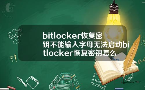 bitlocker恢复密钥不能输入字母无法启动bitlocker恢复密钥怎么输入字母.