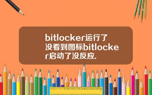 bitlocker运行了没看到图标bitlocker启动了没反应.