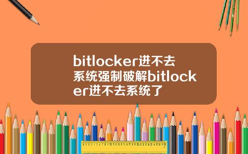 bitlocker进不去系统强制破解bitlocker进不去系统了