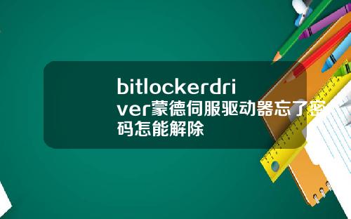 bitlockerdriver蒙德伺服驱动器忘了密码怎能解除