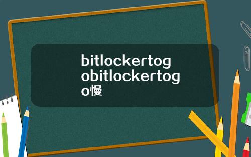 bitlockertogobitlockertogo慢