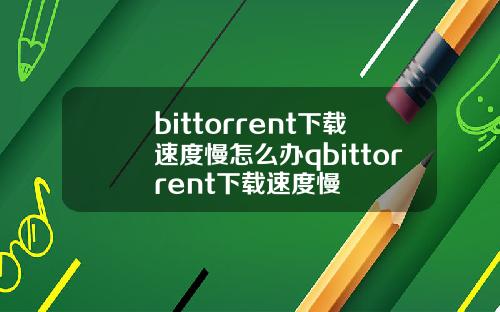 bittorrent下载速度慢怎么办qbittorrent下载速度慢